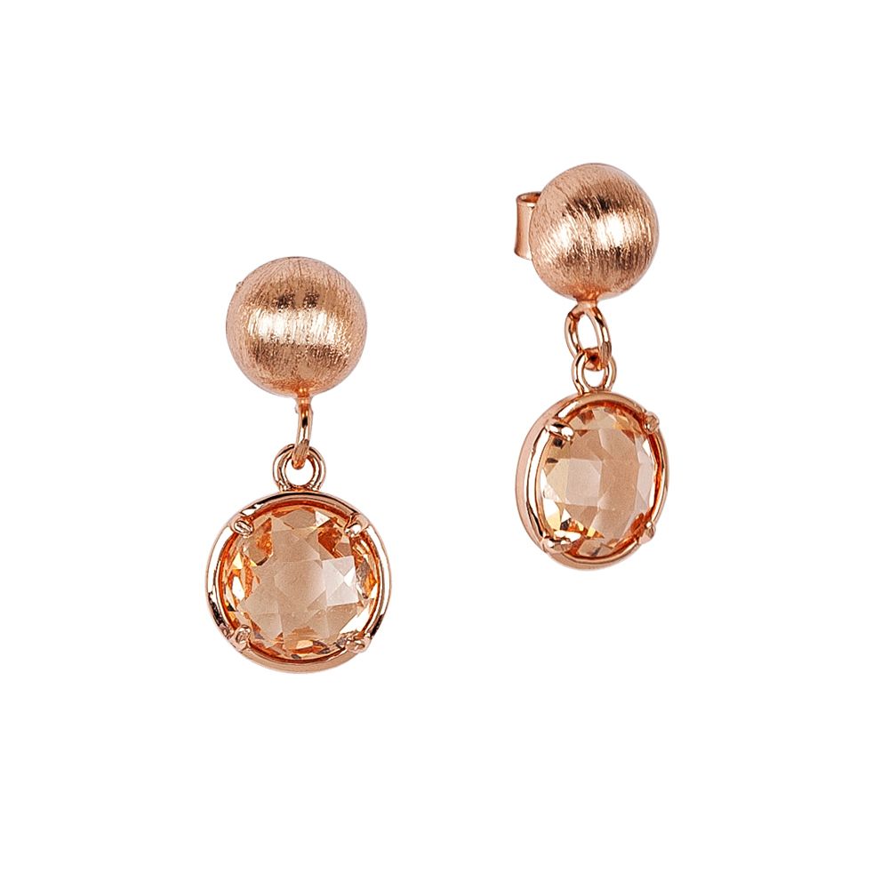 Orecchini con cristalli peach Default Title