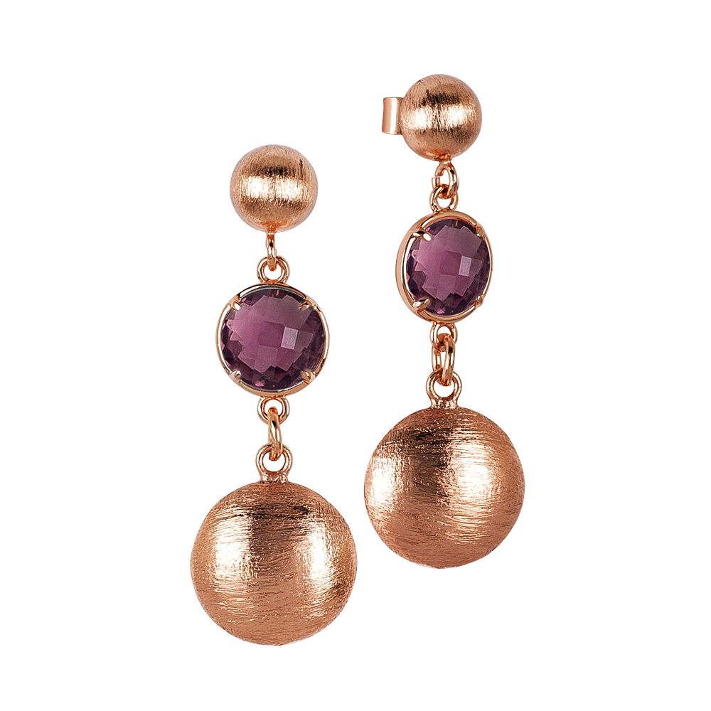 Orecchini pendenti con cristallo ametista Default Title