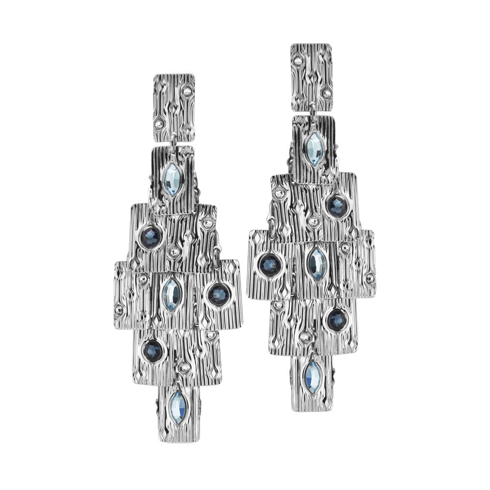 Orecchini chandelier con Swarovski blu Default Title