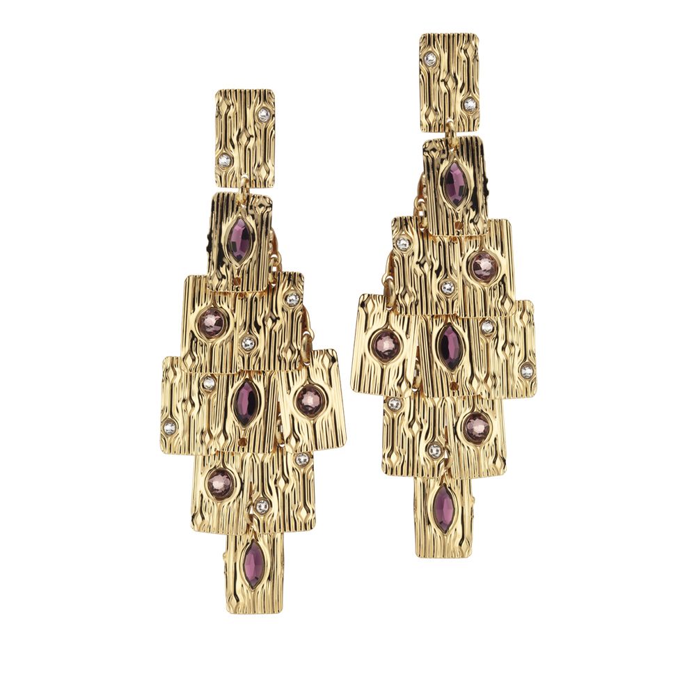 Orecchini chandelier con Swarovski rosa Default Title