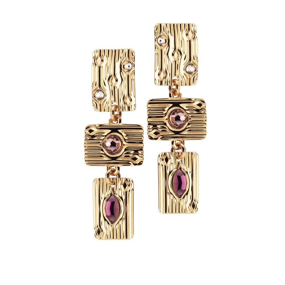 Orecchini pendenti con Swarovski rosa Default Title