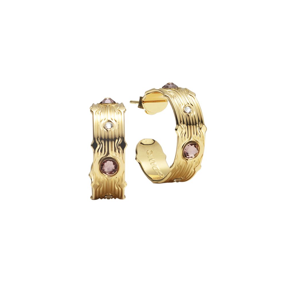 Orecchini a cerchio con Swarovski rosa Default Title