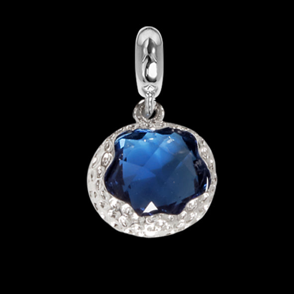 Charm in cristallo sfaccettato blu London Default Title