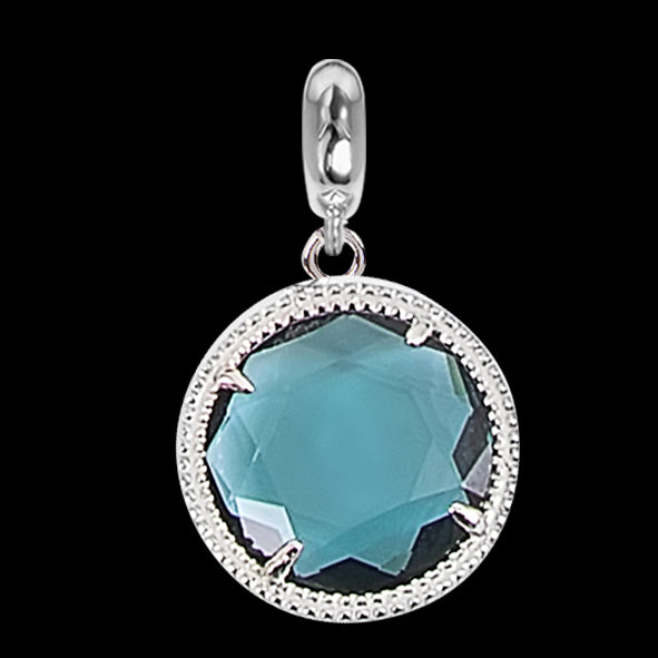 Charm in cristallo sfaccettato blu London Default Title