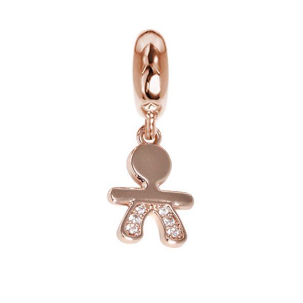 Charm rosato con bimbo di zirconi Default Title