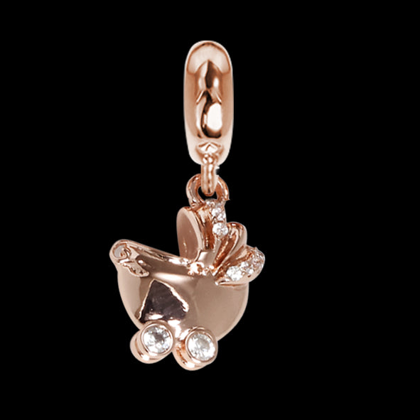 Charm rosato con carrozzina di zirconi Default Title