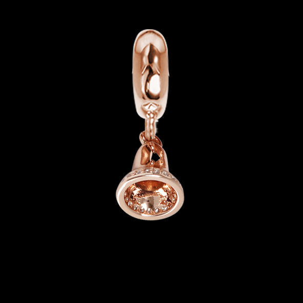 Charm rosato con campanella di zirconi Default Title