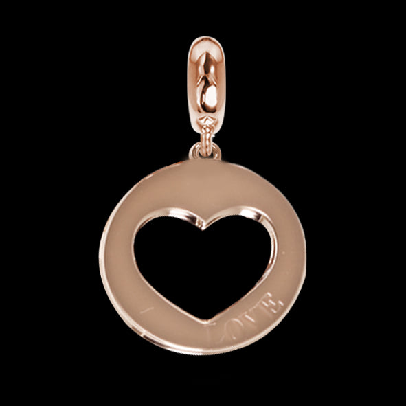 Charm rosato con profilo di cuore traforato Default Title