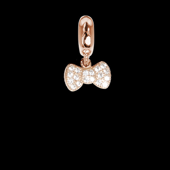 Charm rosato a forma di fiocco con zirconi Default Title