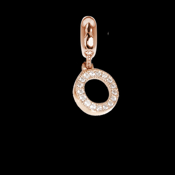 Charm rosato a forma di cerchio con zirconi Default Title