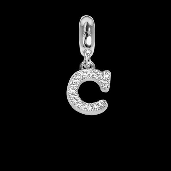 Charm con lettera C in zirconi Default Title