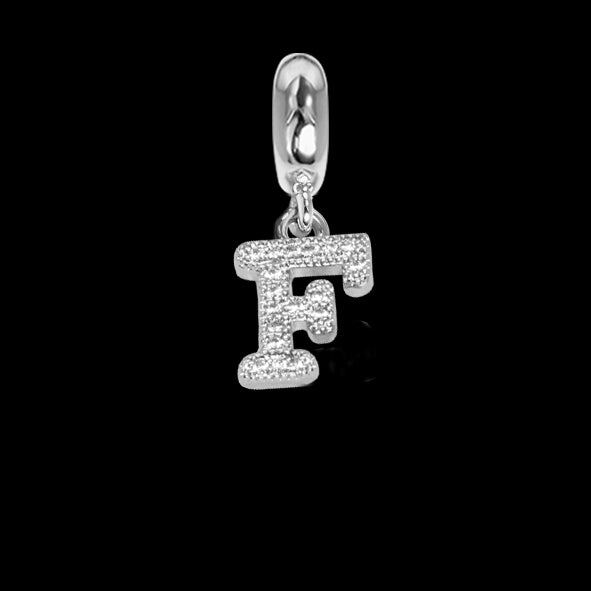Charm con lettera F in zirconi Default Title