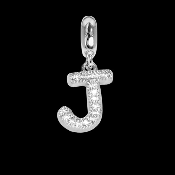 Charm con lettera J in zirconi Default Title