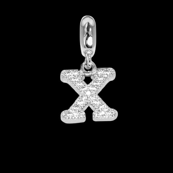 Charm con lettera X in zirconi Default Title