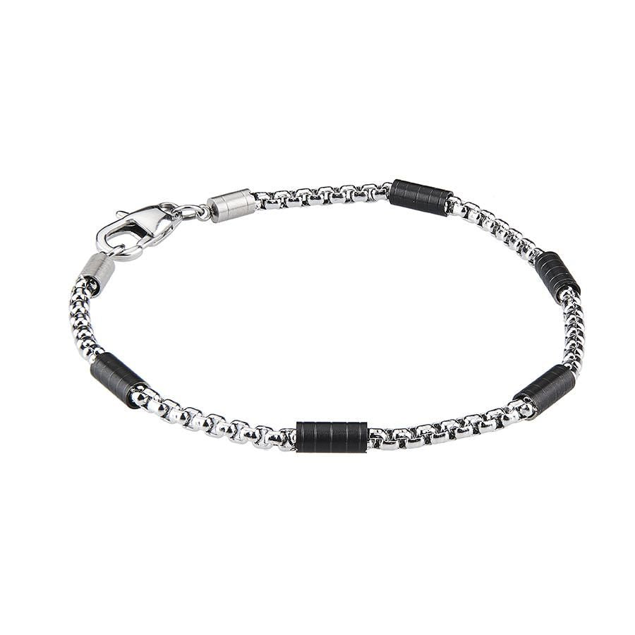 Bracciale maglia quadrata e Pvd nero Default Title