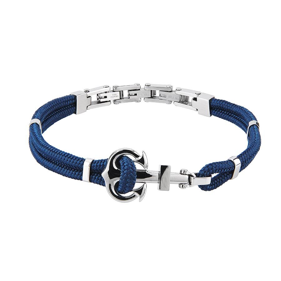 Bracciale doppio filo in cordino marino blu Default Title