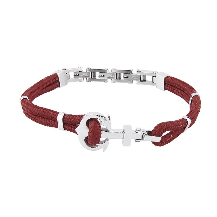 Bracciale doppio filo in cordino marino rosso Default Title
