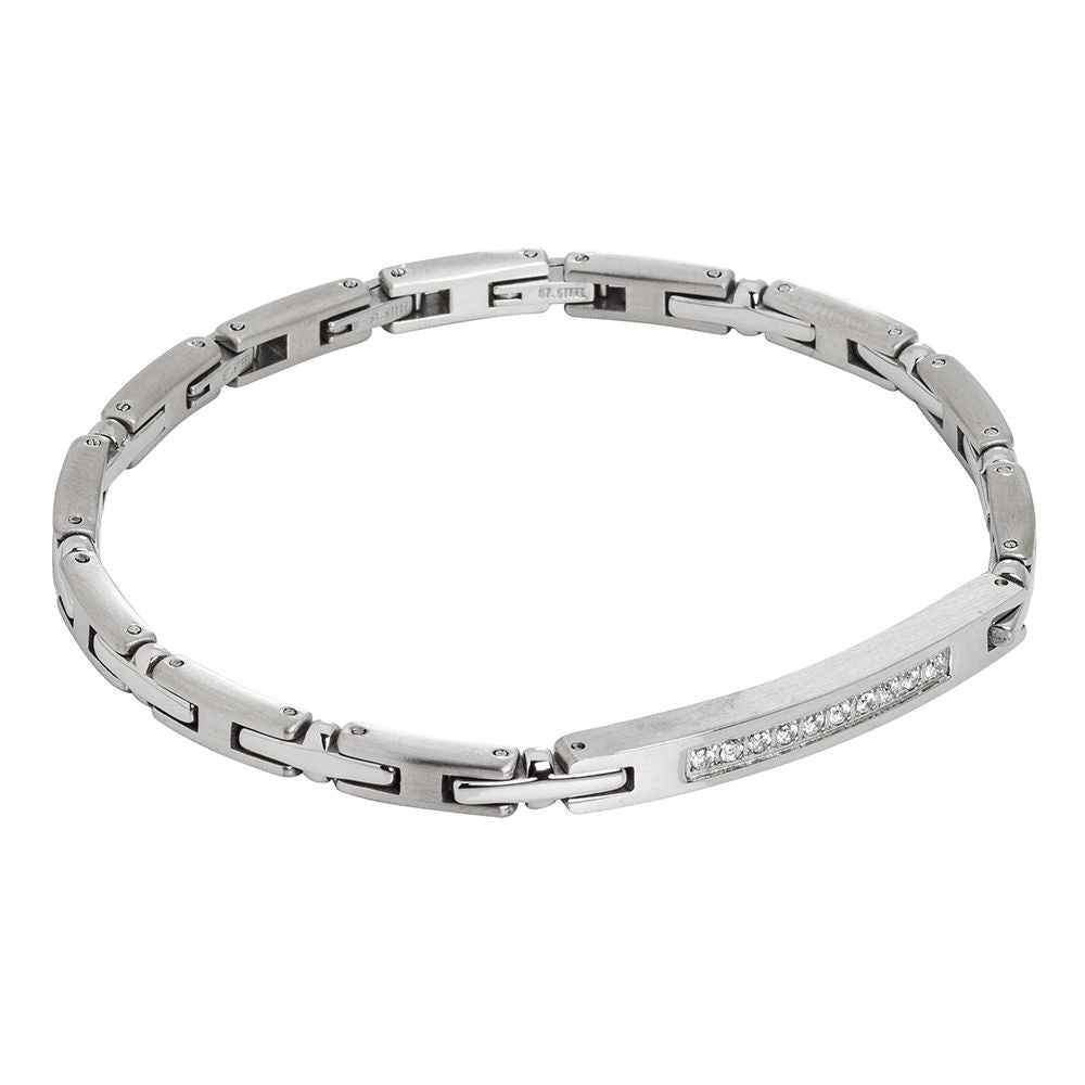 Bracciale modulare rodiato con zirconi bianchi Default Title