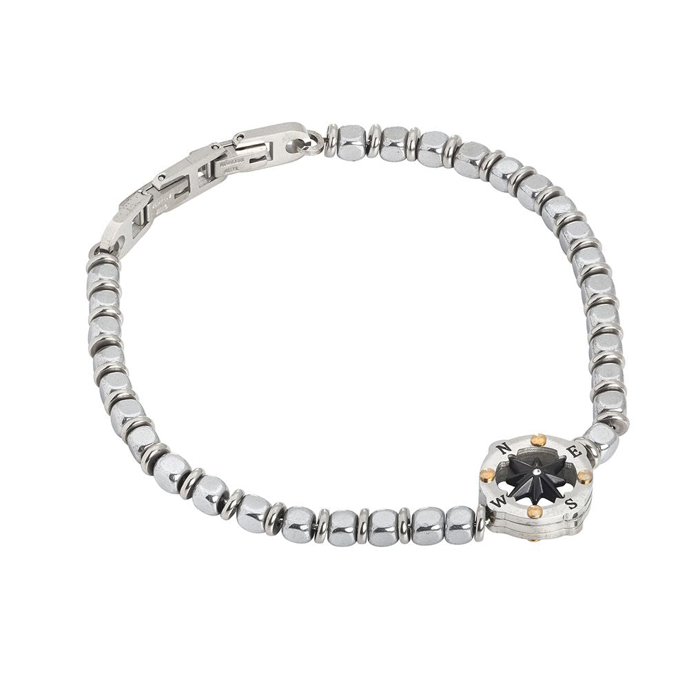 Bracciale con ematite galvanizzata bianca Default Title