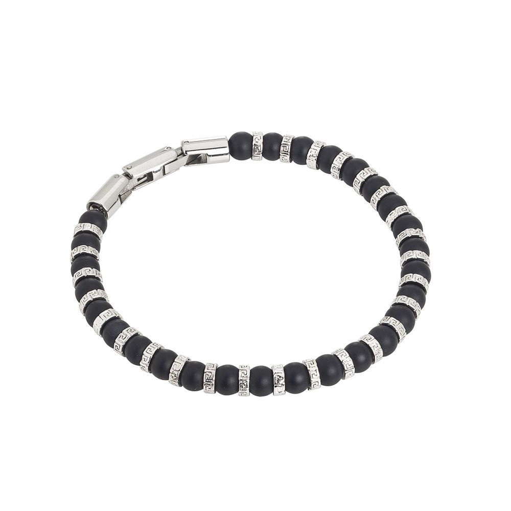 Bracciale in acciaio e onice Default Title