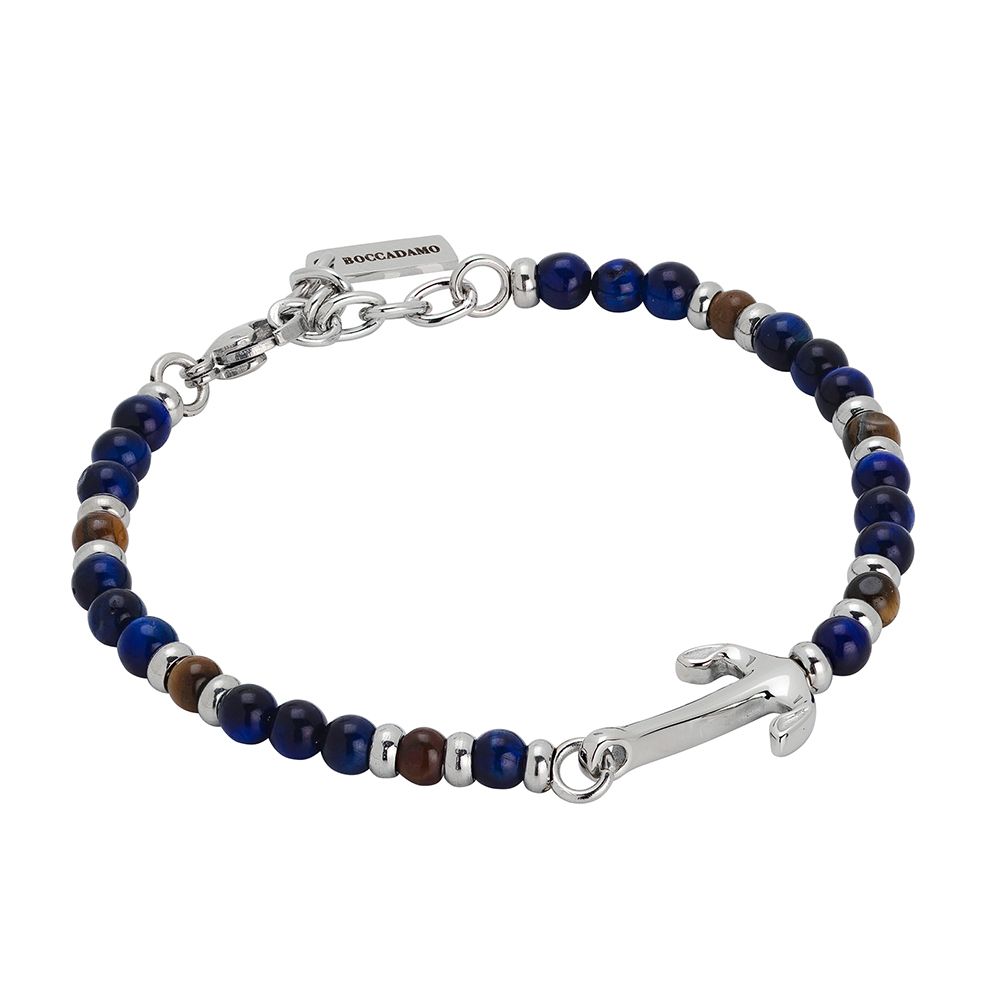 Bracciale con occhio di tigre e lapislazzuli blu Default Title