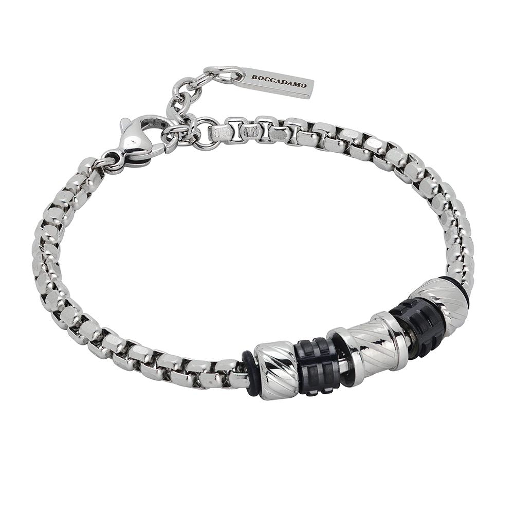 Bracciale con elementi dall'effeto diamantato e pvd nero Default Title
