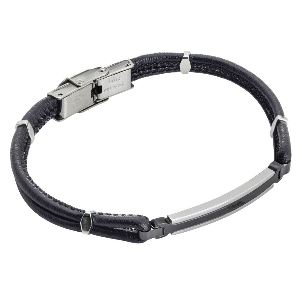 Bracciale in similpelle intrecciata nera Default Title