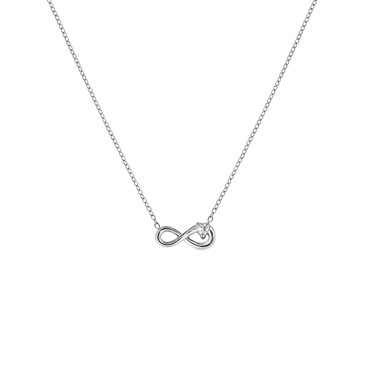 Collana in Acciaio con zirconi bianchi - Acciaio - Lungh.  40 + 5 cm