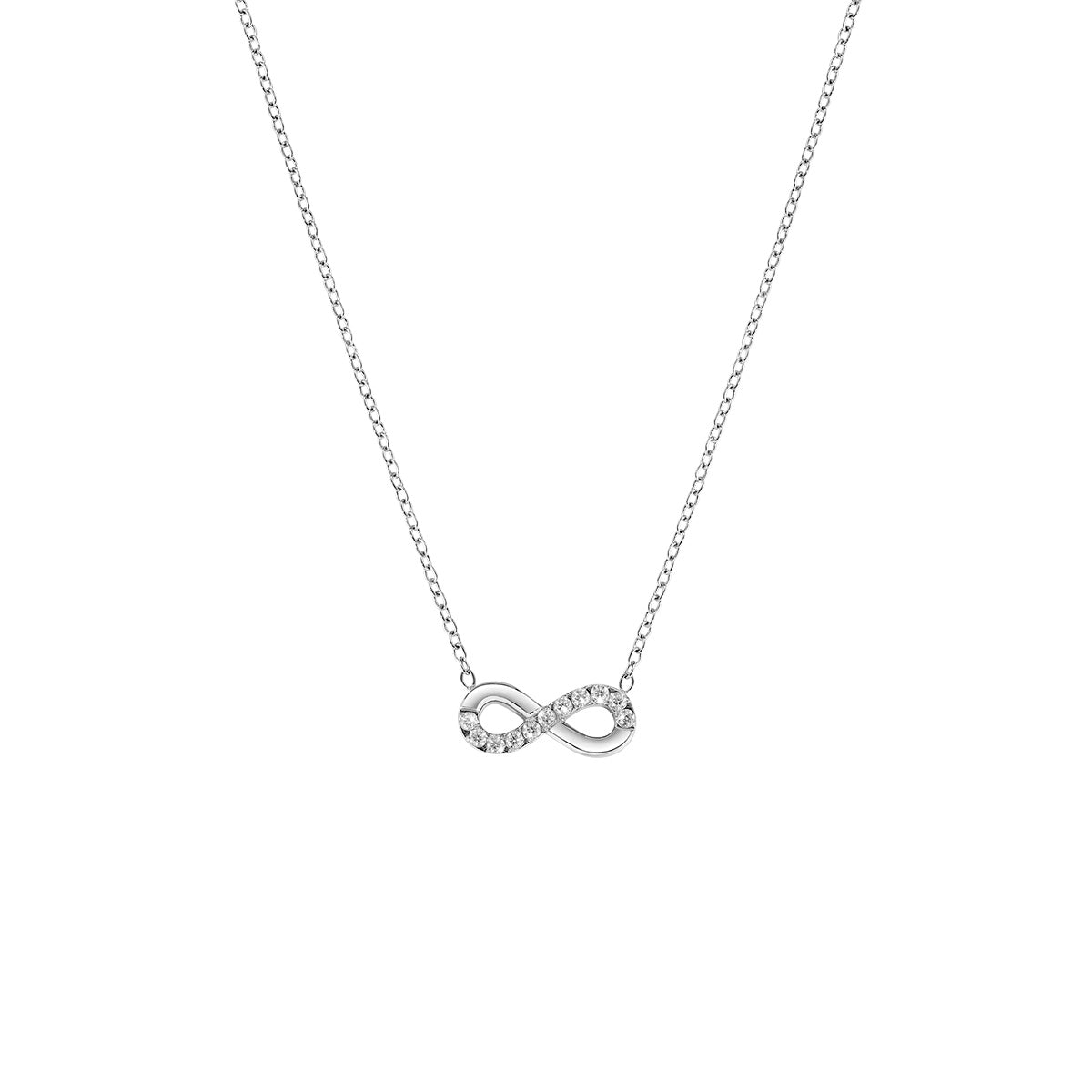 Collana in Acciaio con zirconi bianchi - Acciaio - Lungh.  40 + 5 cm