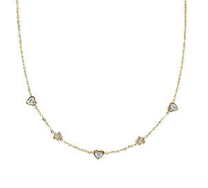 Collana in Acciaio con zirconi bianchi - Oro - Lungh.  40 + 5 cm (mod. ACCL815627G)
