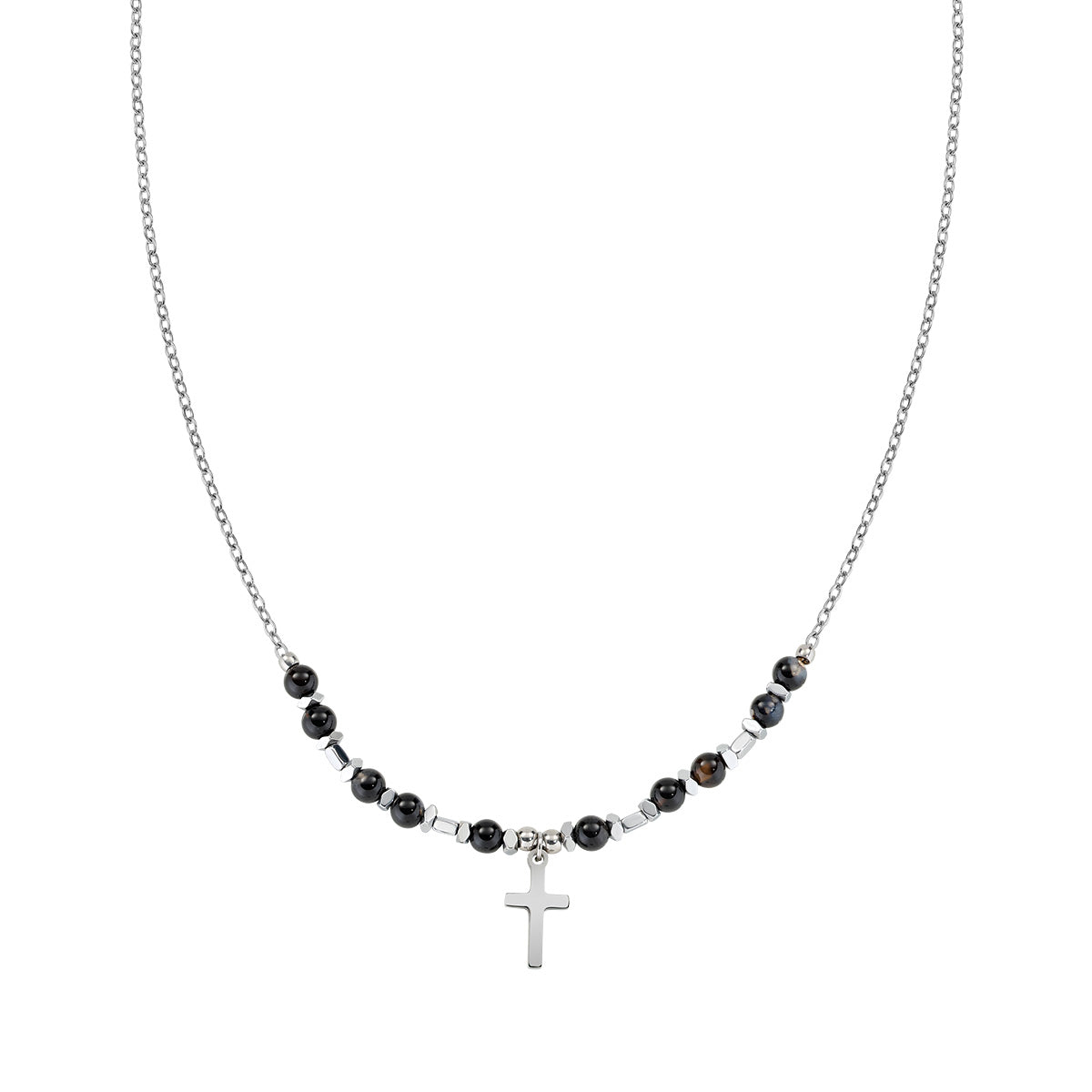 Collana in Acciaio con onice - Acciaio - Lungh.  40 + 5 cm