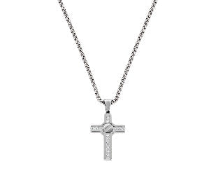 Collana in Acciaio 316L con zirconi bianchi - Acciaio - Lungh. 50 + 5 cm