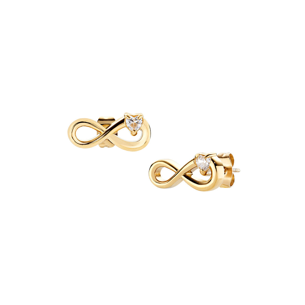 Orecchini in Acciaio con zirconi bianchi - Oro (mod. ACE1801G)