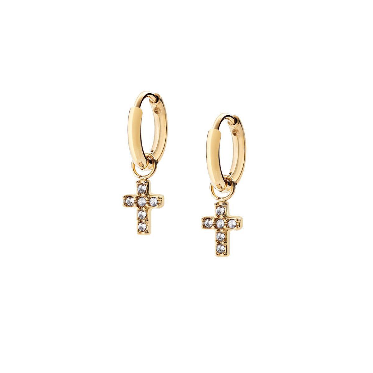 Orecchini in Acciaio con zirconi bianchi - Oro (mod. ACE818370G)