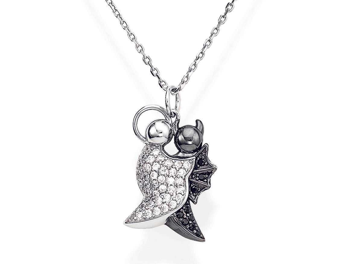 Collana in AG925  e zirconi neri  Rutenio (Lungh. 41+4cm) Default Title