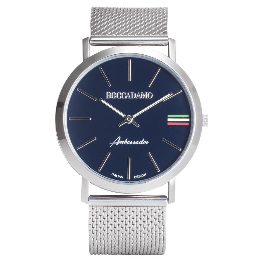 Orologio con cinturino mesh silver, quadrante blu e tricolore Default Title