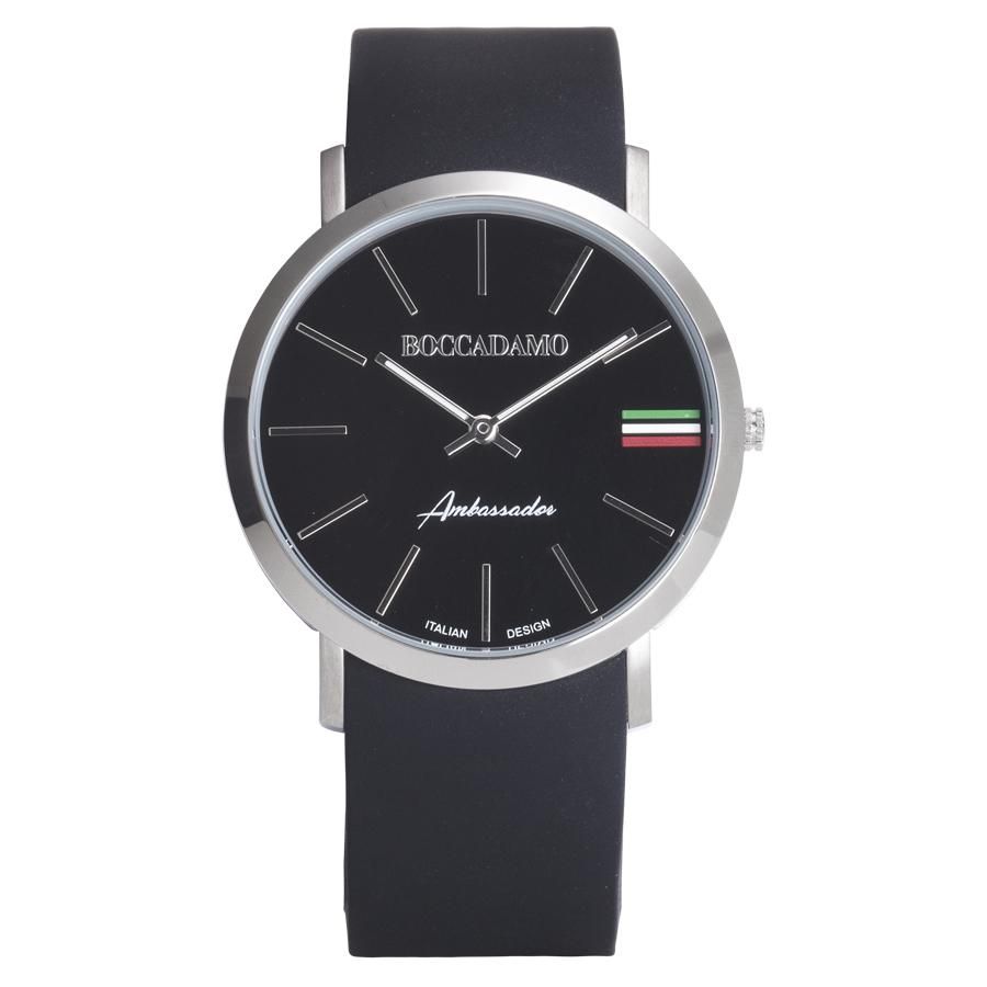 Orologio con cinturino in silicone, quadrante nero e tricolore Default Title