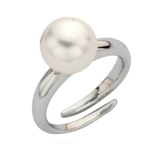 Anello in argento e perla Swarovski bianca Default Title