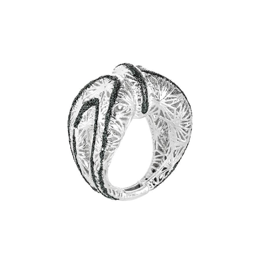 Anello in argento elettrofuso con smalto glitterato a mano Default Title