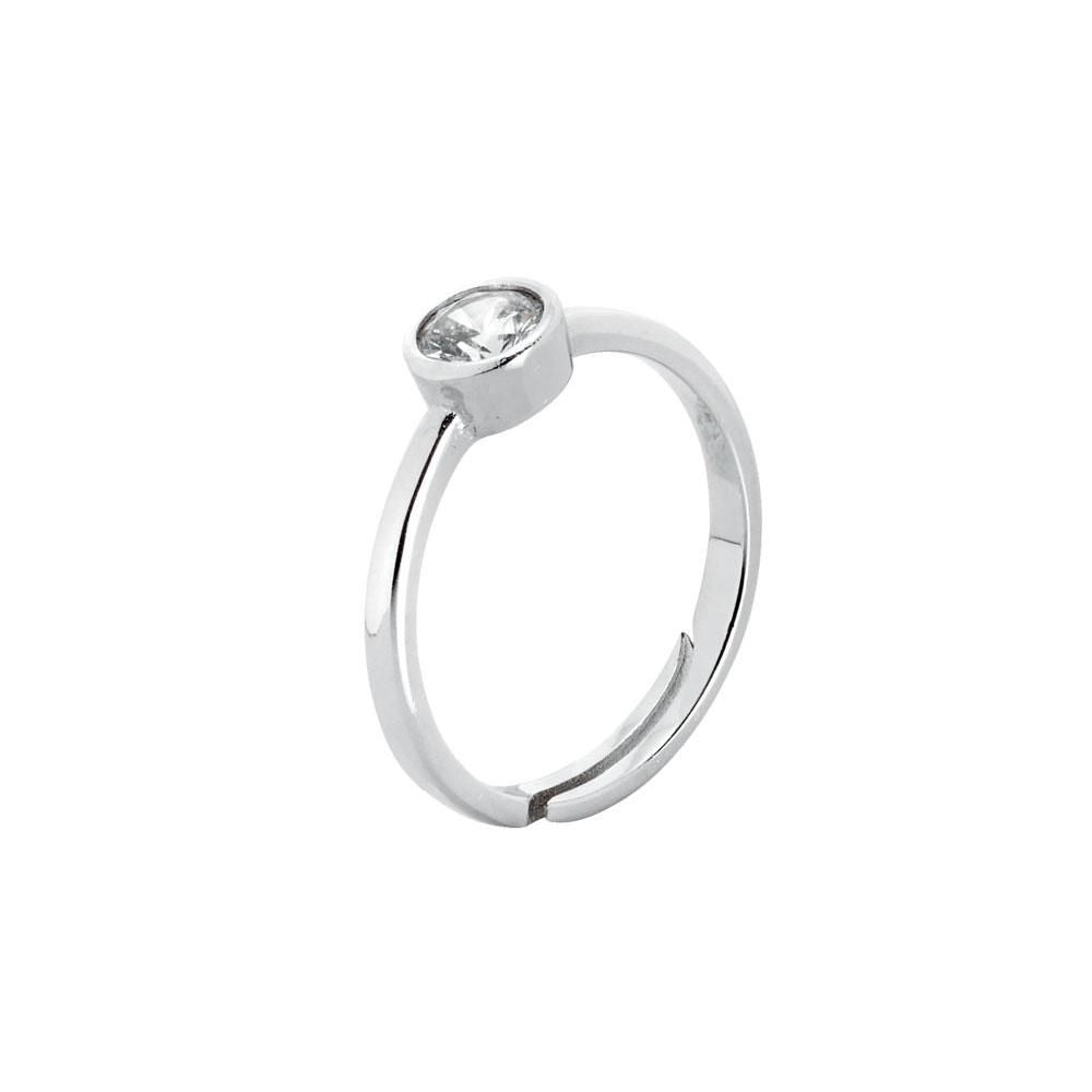 Anello con zircone taglio diamante Default Title