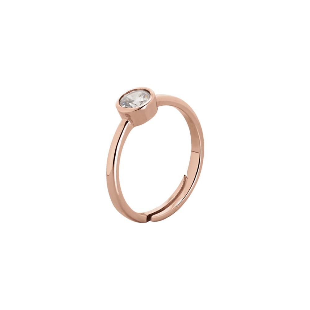 Anello placcato oro rosa con zircone taglio diamante Default Title