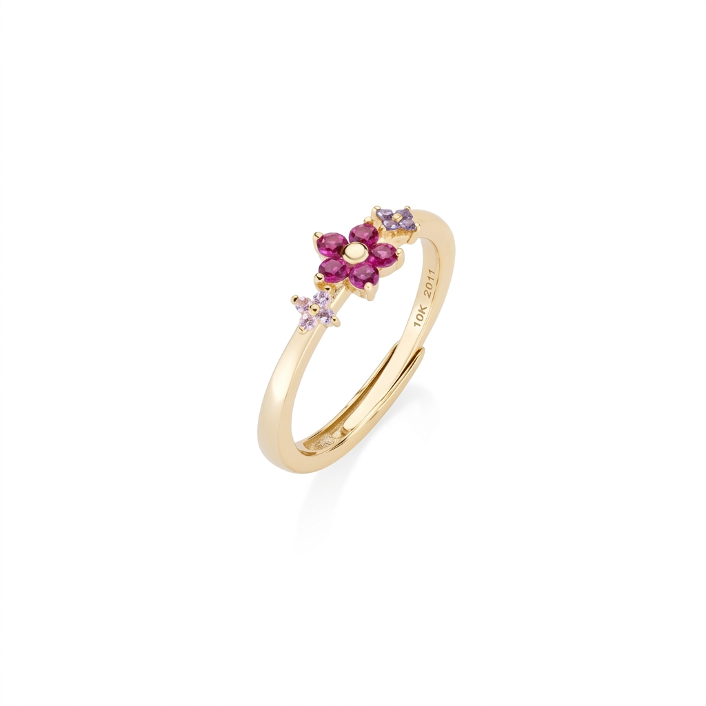 Anello in Argento 925 con zirconi multicolor - Oro - Mis. 2 10/14 (mod. ANFIMGFU2)