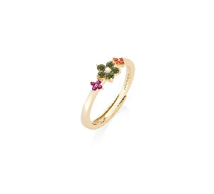 Anello in Argento 925 con zirconi multicolor - Oro - Mis. 2 10/14 (mod. ANFIMGOL2)