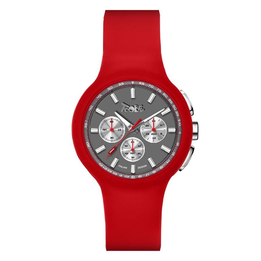 Orologio in silicone anallergico rosso e contatori silver Default Title