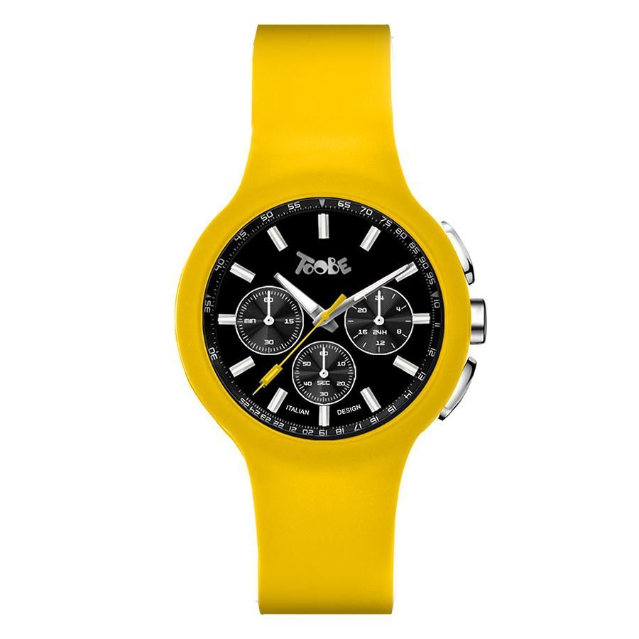 Orologio in silicone anallergico giallo e contatori neri Default Title