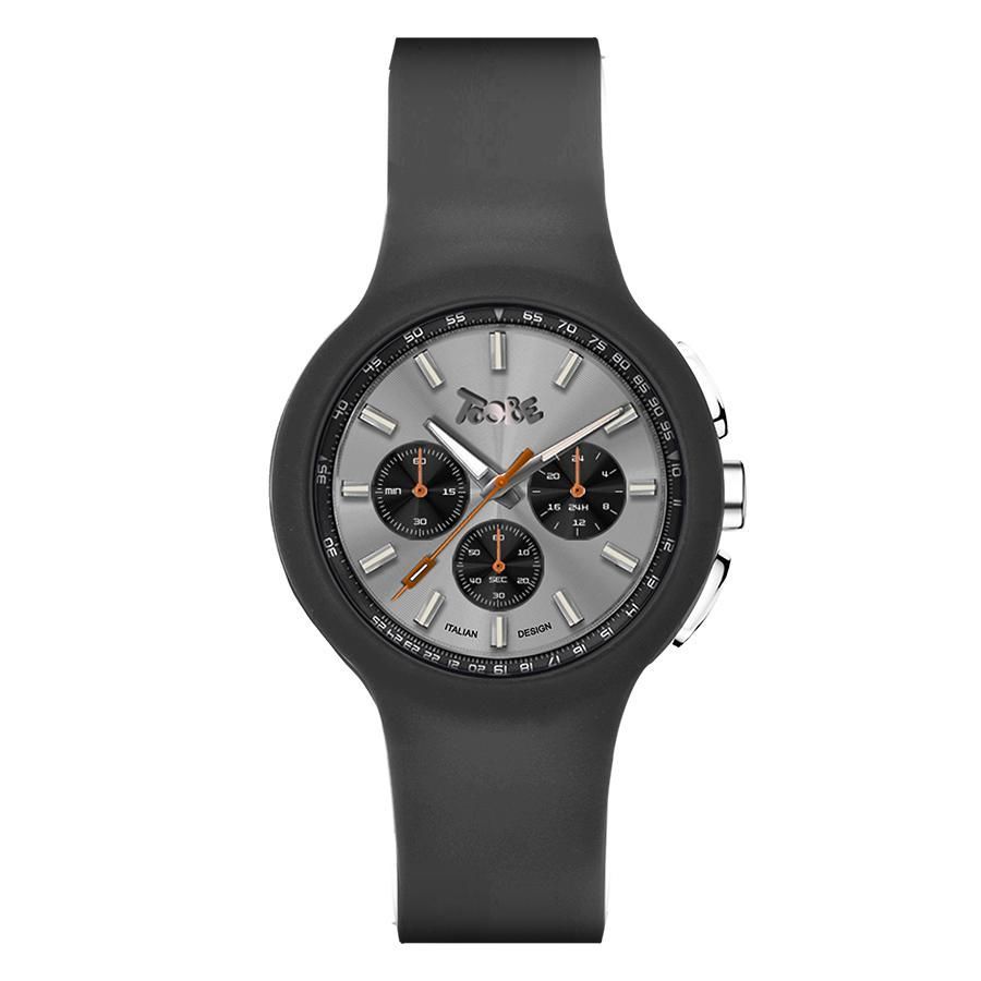 Orologio in silicone anallergico grigio e contatori neri Default Title