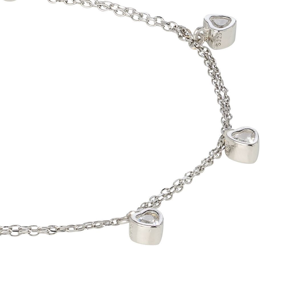 Bracciale con zirconi a cuore Default Title