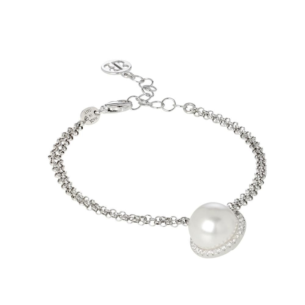 Bracciale con perla bianca Swarovski e pavè di zirconi Default Title