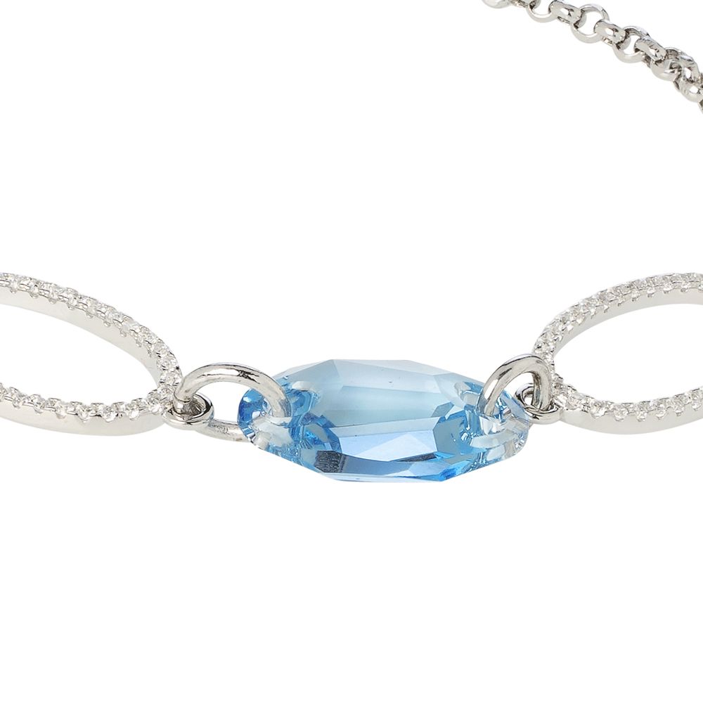 Bracciale in argento con ovali di zirconi e Swarovski Default Title