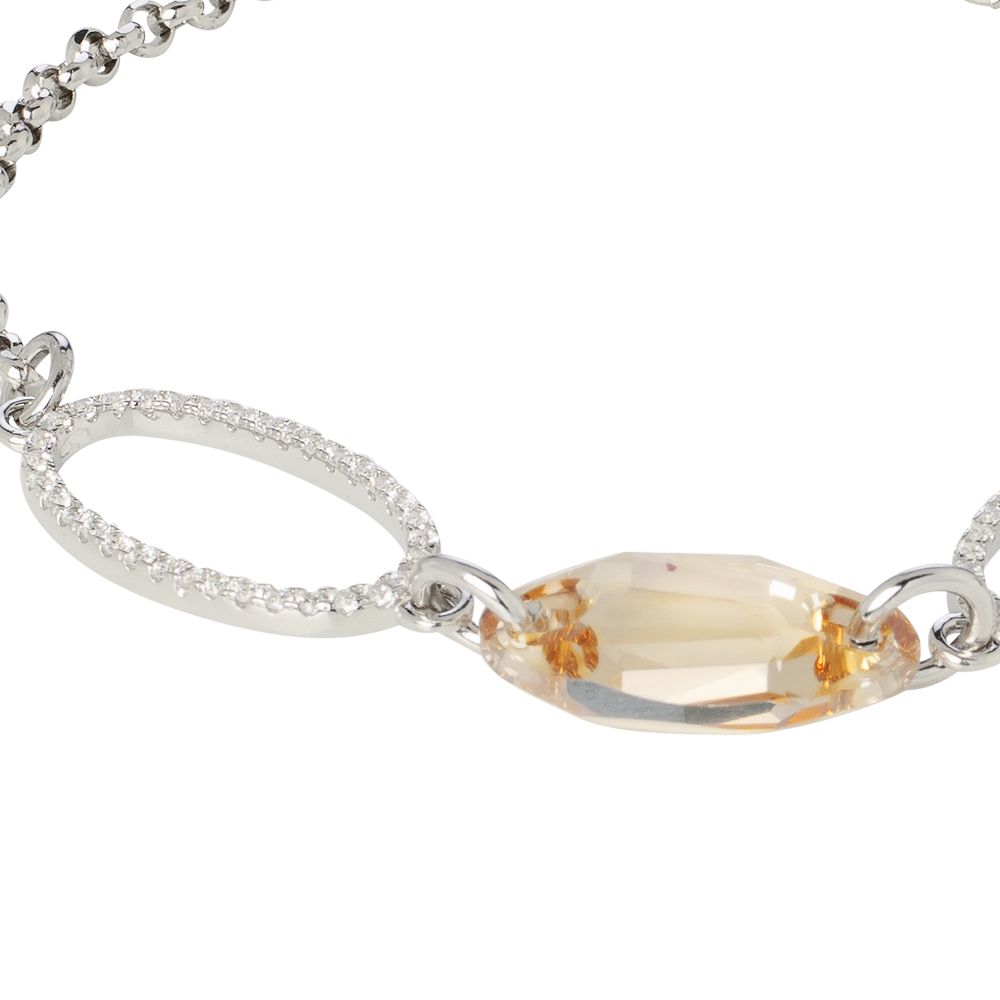 Bracciale in argento con ovali di zirconi e Swarovski golden shadow Default Title